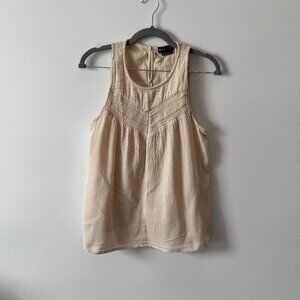 Prana SeaKissed Sleeveless Boho Top,Textured Cotton, Beige,  Women’s XS